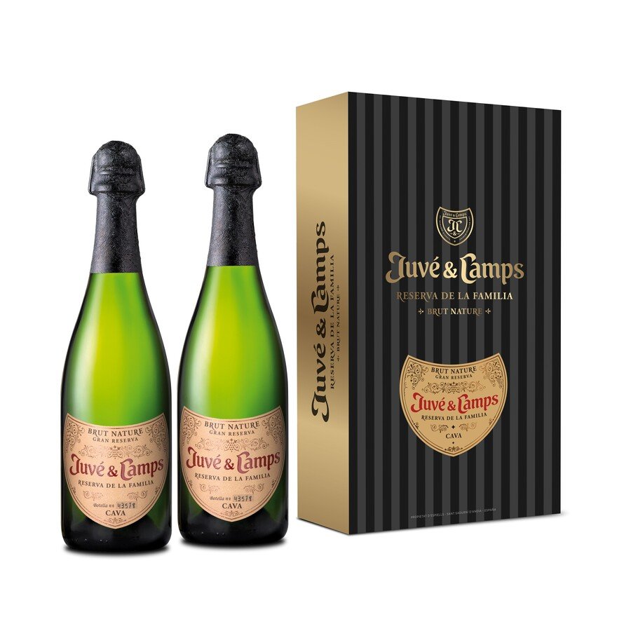 Estuche cartón cava JUVE CAMPS reserva La Familia 2 botellas x 75 cl