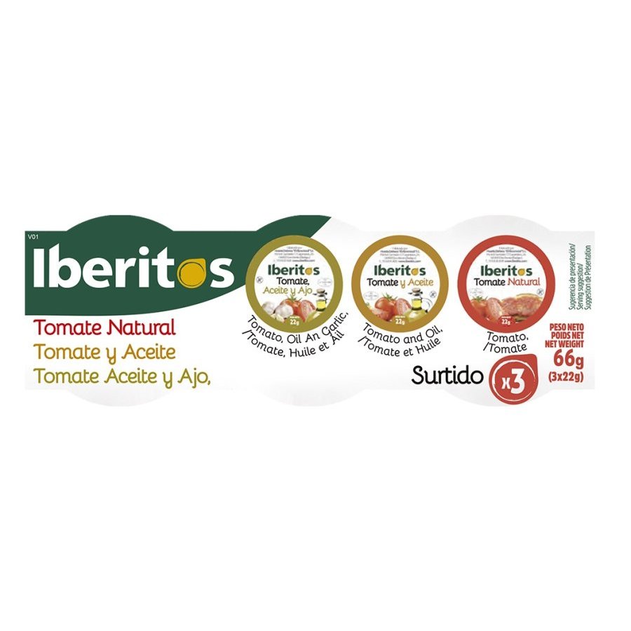 Tomate natural surtido TOMATERITOS/IBERITOS 3x25 g