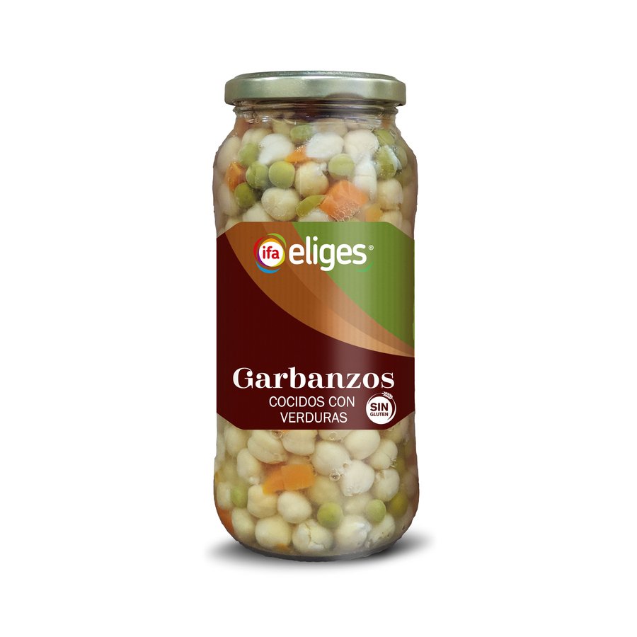 Garbanzos con verduras IFA ELIGES frasco 400 g pne.