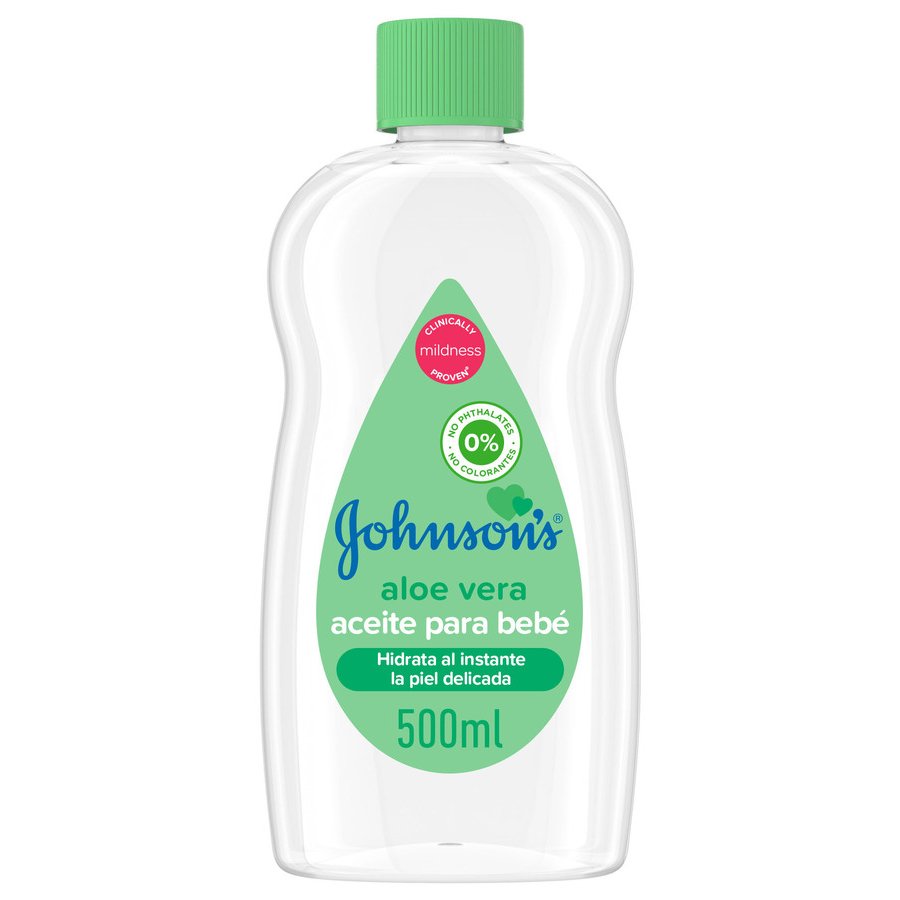 Aceite JOHNSON'S aloe 0% colorantes y ftalatos 500 ml