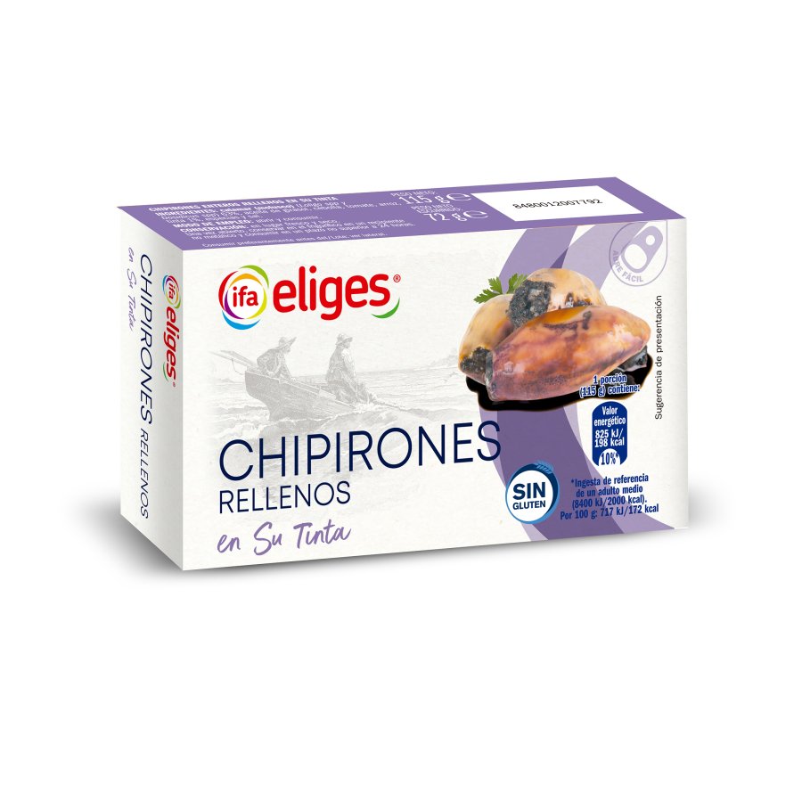 Chipirones rellenos en tinta IFA ELIGES 115 g pn.