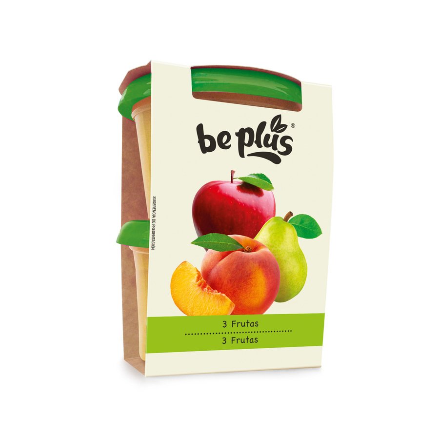 Alimento infantil BE PLUS 3 frutas 2x200 g