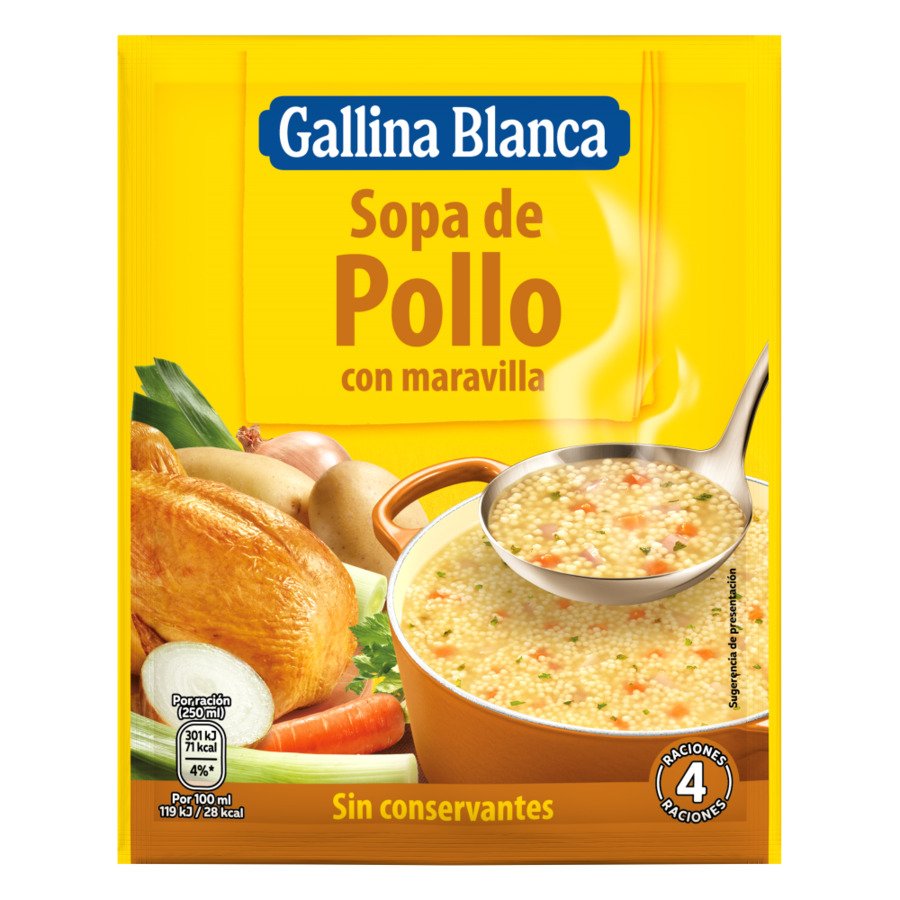 Sopa de pollo con maravilla GALLINA BLANCA sobre 85 g