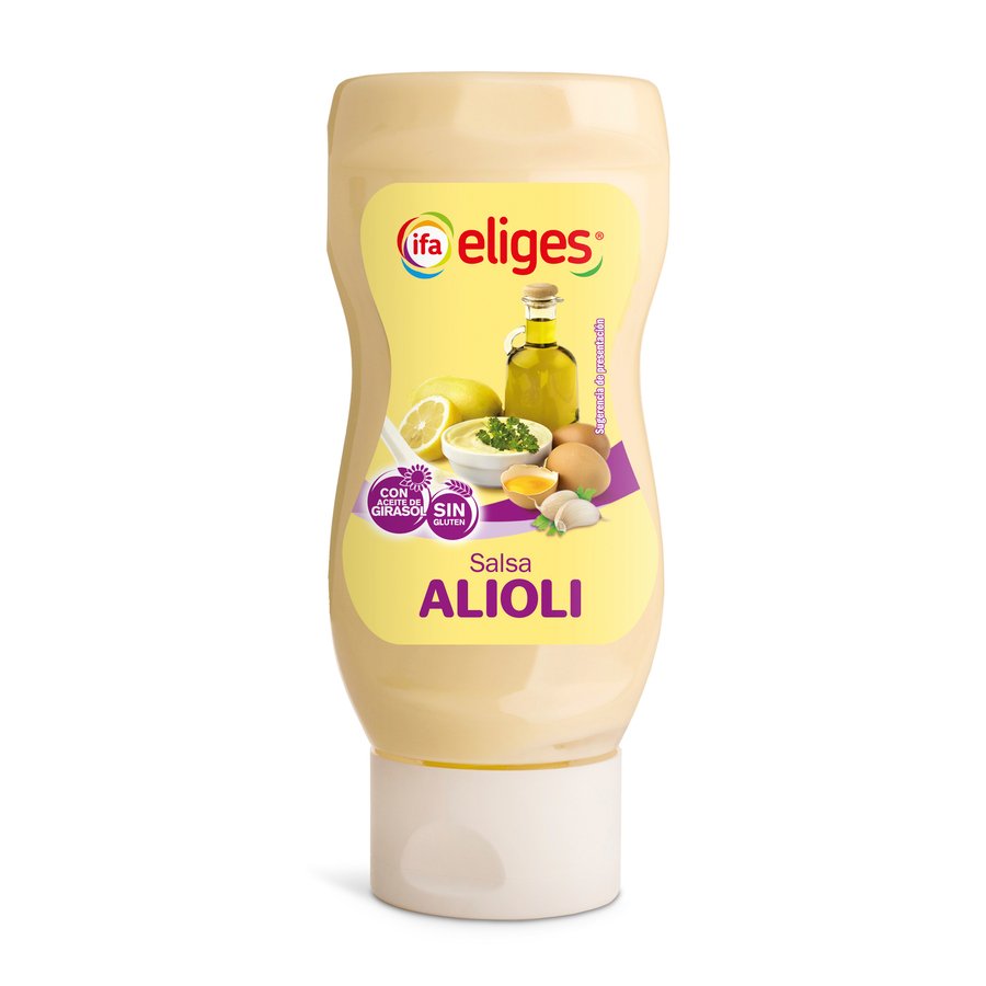 Salsa alioli sin gluten IFA ELIGES bocabajo pet 300 ml