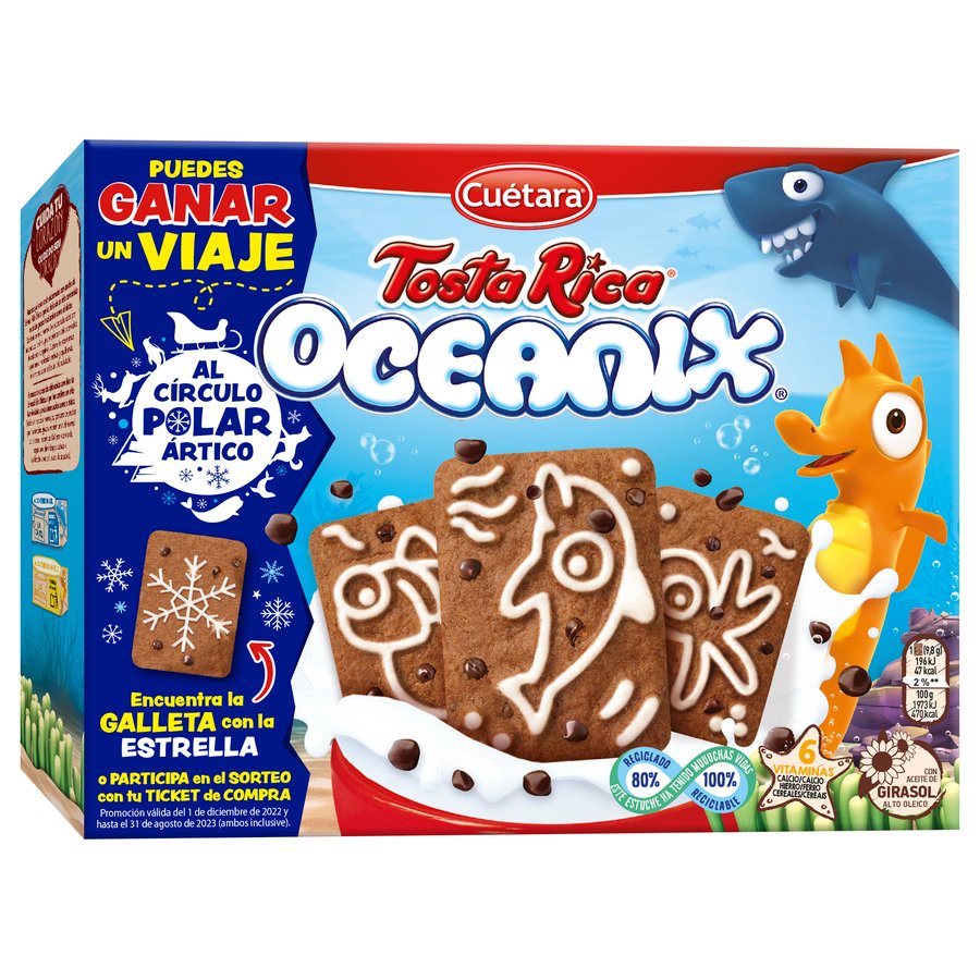 Galletas CUETARA Tosta Rica Oceanix 480 g