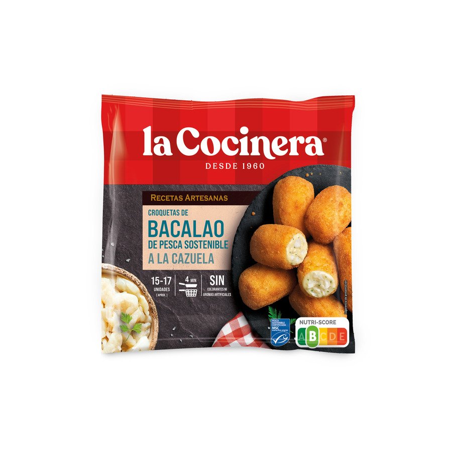 Croquetas congeladas artesanas bacalao LA COCINERA 500 g