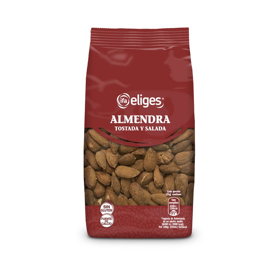 Almendra tostada largueta con piel salada IFA ELIGES 200 grs.