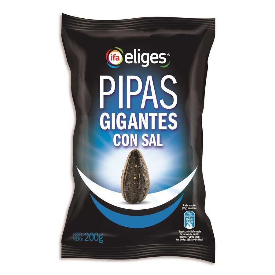 Pipas cáscara gigantes con sal IFA ELIGES 200 grs.