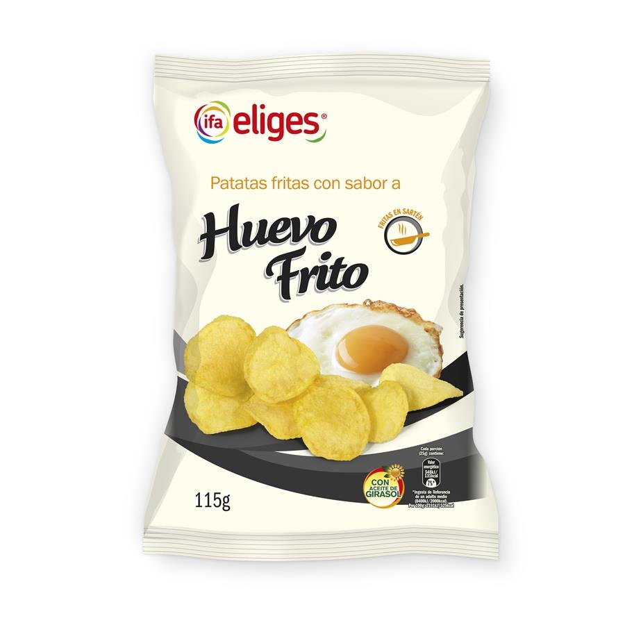 Patatas fritas con sabor a huevo frito IFA ELIGES 115 g