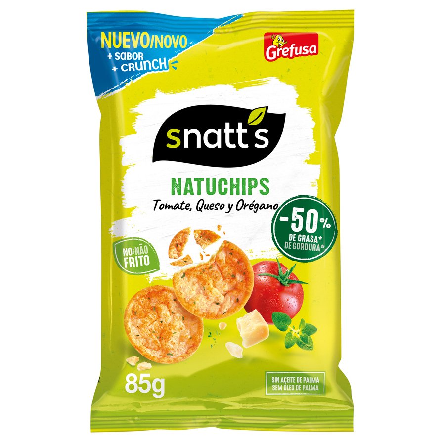 Aperitivos SNATTS Natuchips tomate queso orégano 85 g