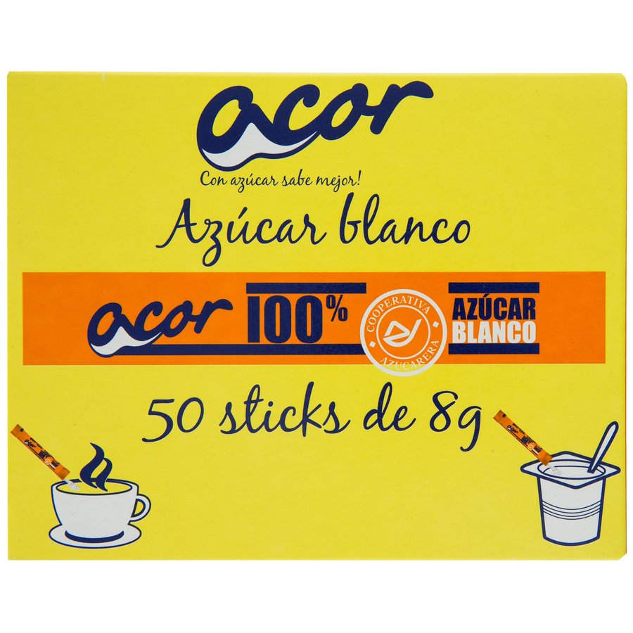 Azúcar blanco ACOR 50 sticks x 8 g