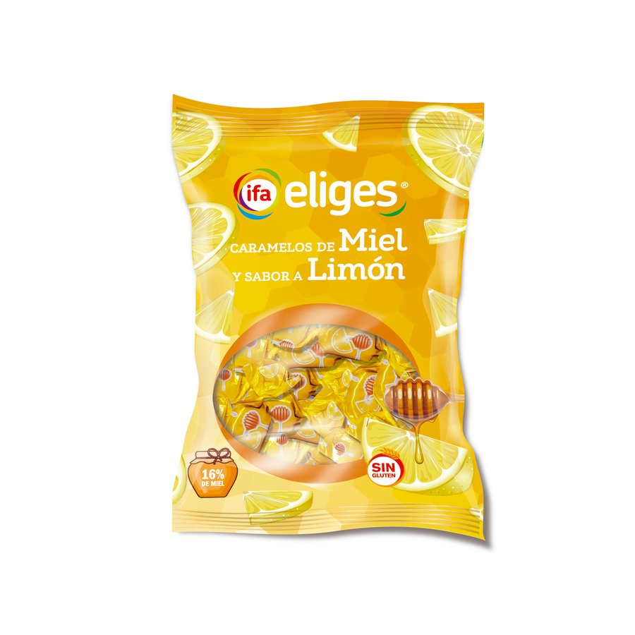 Caramelo duro miel sabor limón IFA ELIGES bolsa 125 g