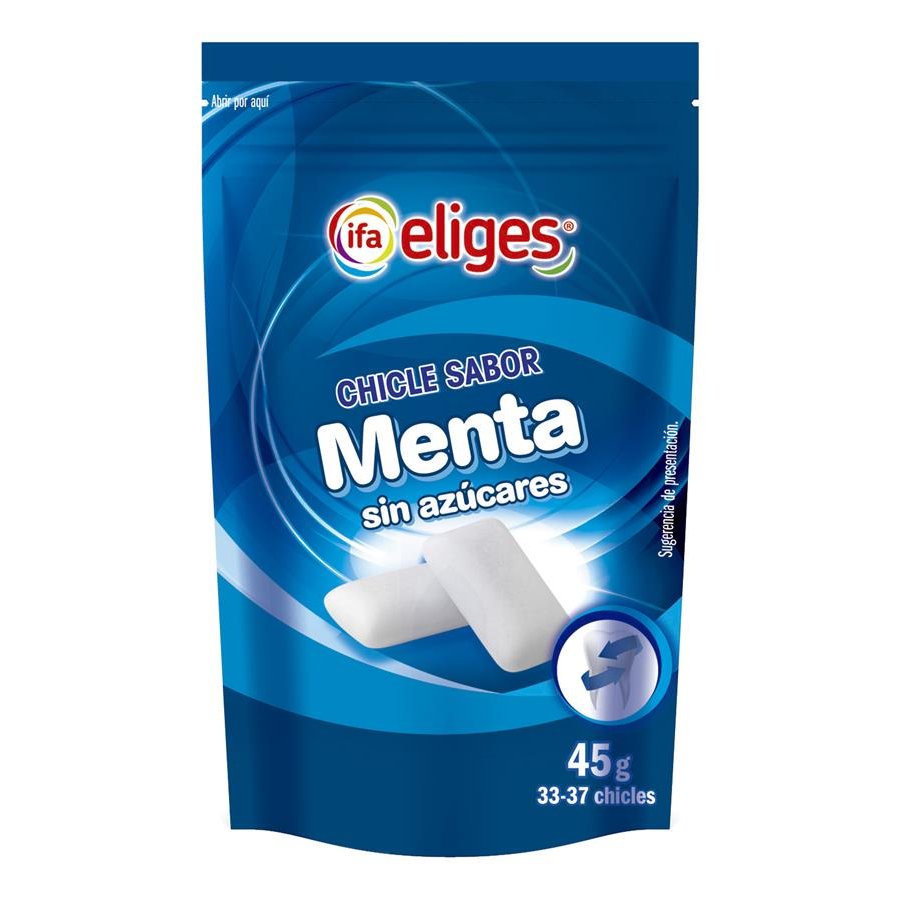 Chicle menta sin azúcar grageas IFA ELIGES bolsa 45 g