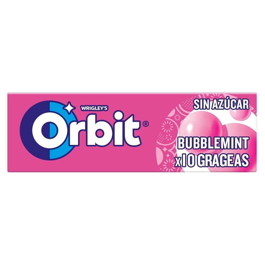 Chicle ORBIT Bubblemint sin azúcar grageas unitario