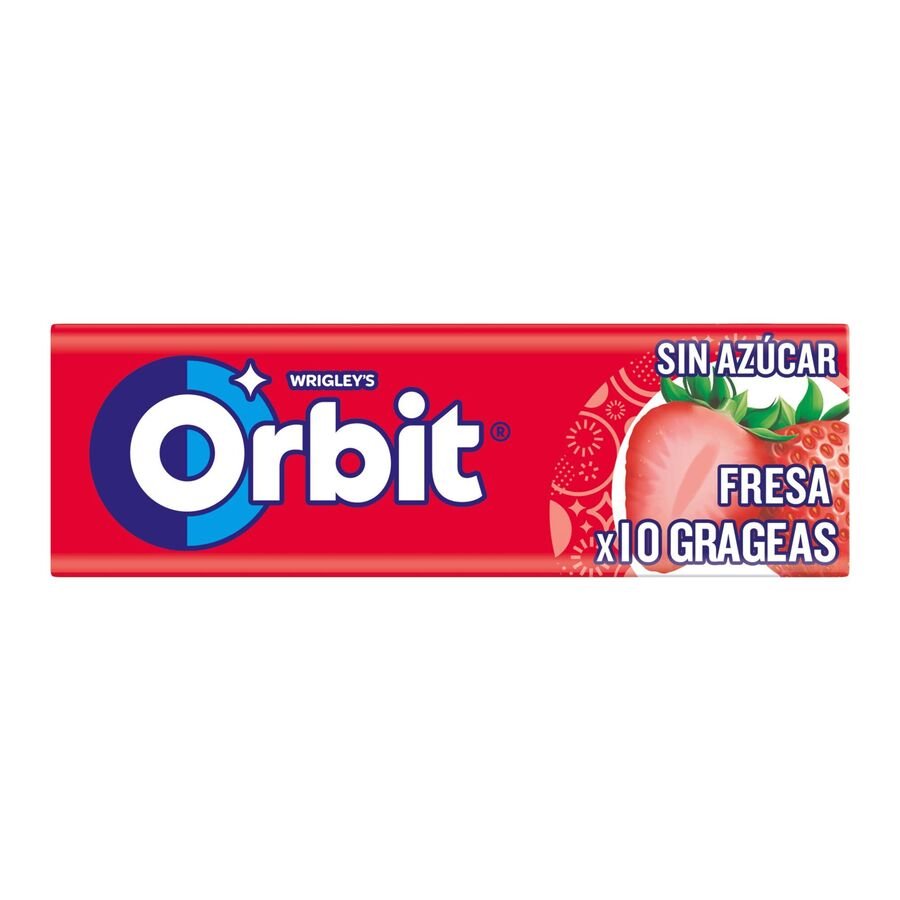 Chicle ORBIT fresa sin azúcar gragea unitario