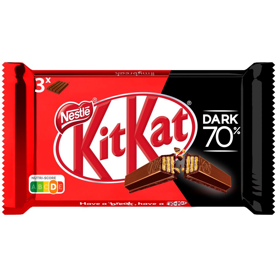 Chocolatina KIT KAT chocolate negro 70% 3x41,50 g