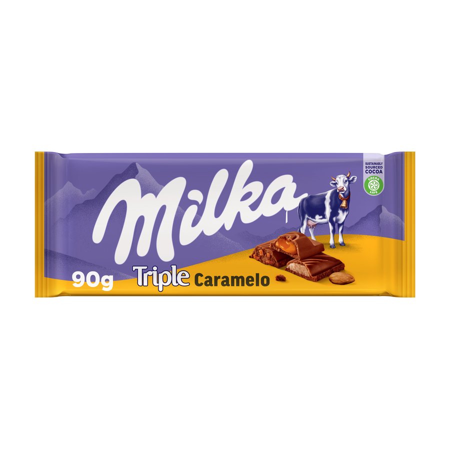 Chocolate MILKA triple sabor caramelo 90 g