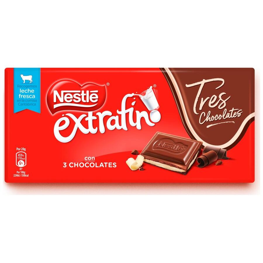 Chocolate relleno 3 chocolates NESTLE tableta 120 g