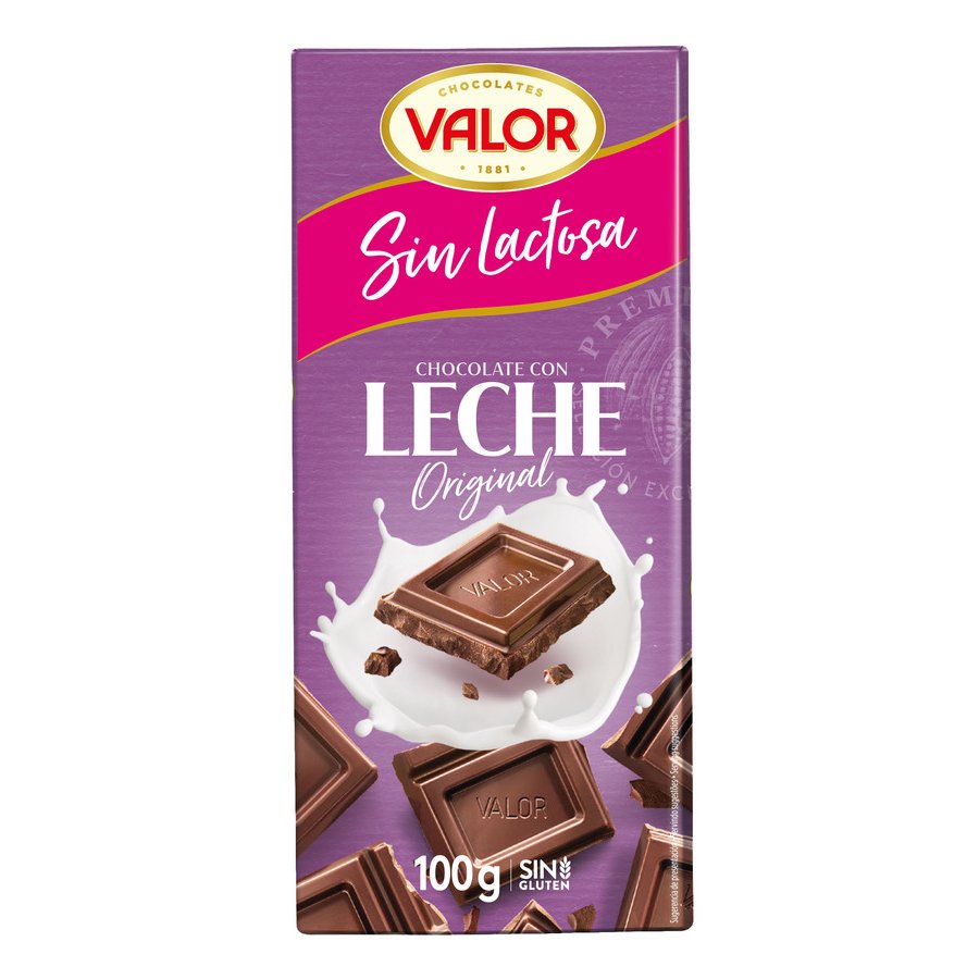 Chocolate con leche VALOR sin lactosa 100 g