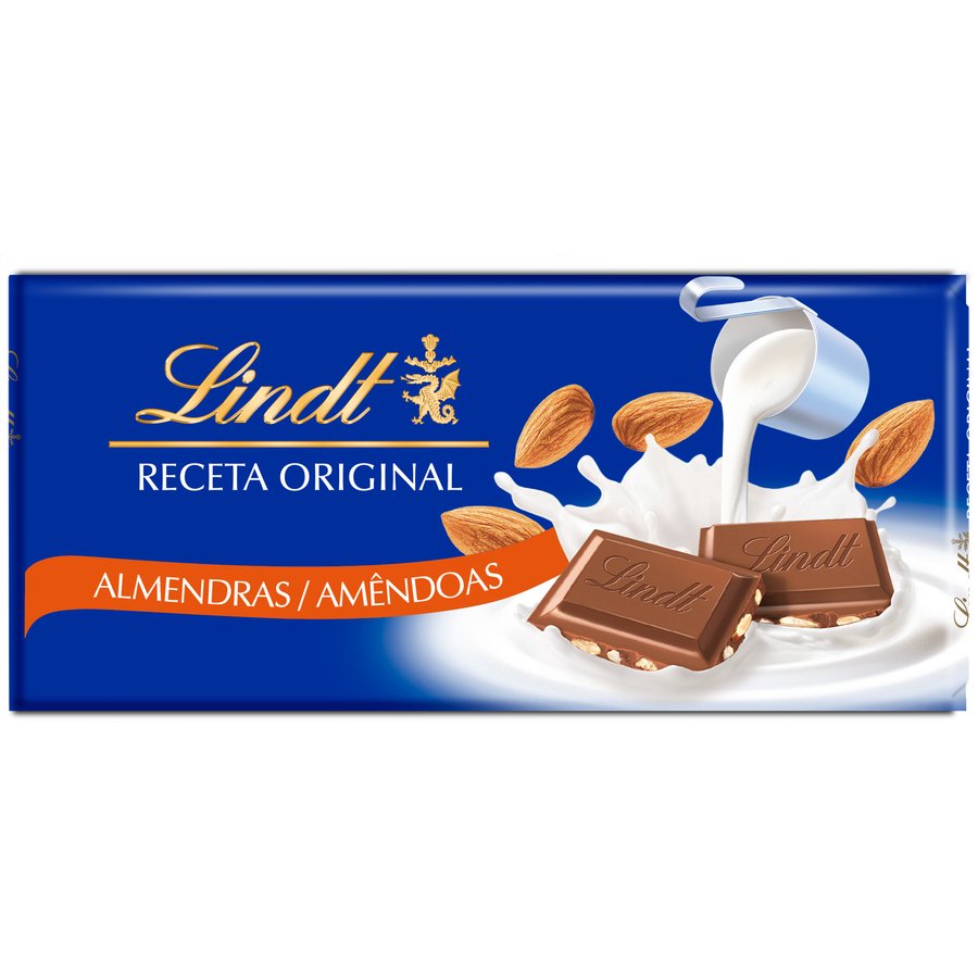 Chocolate con leche almendra LINDT tableta 100 g