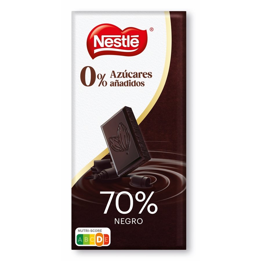 Chocolate negro NESTLE 70% sin azúcar tableta 115 g