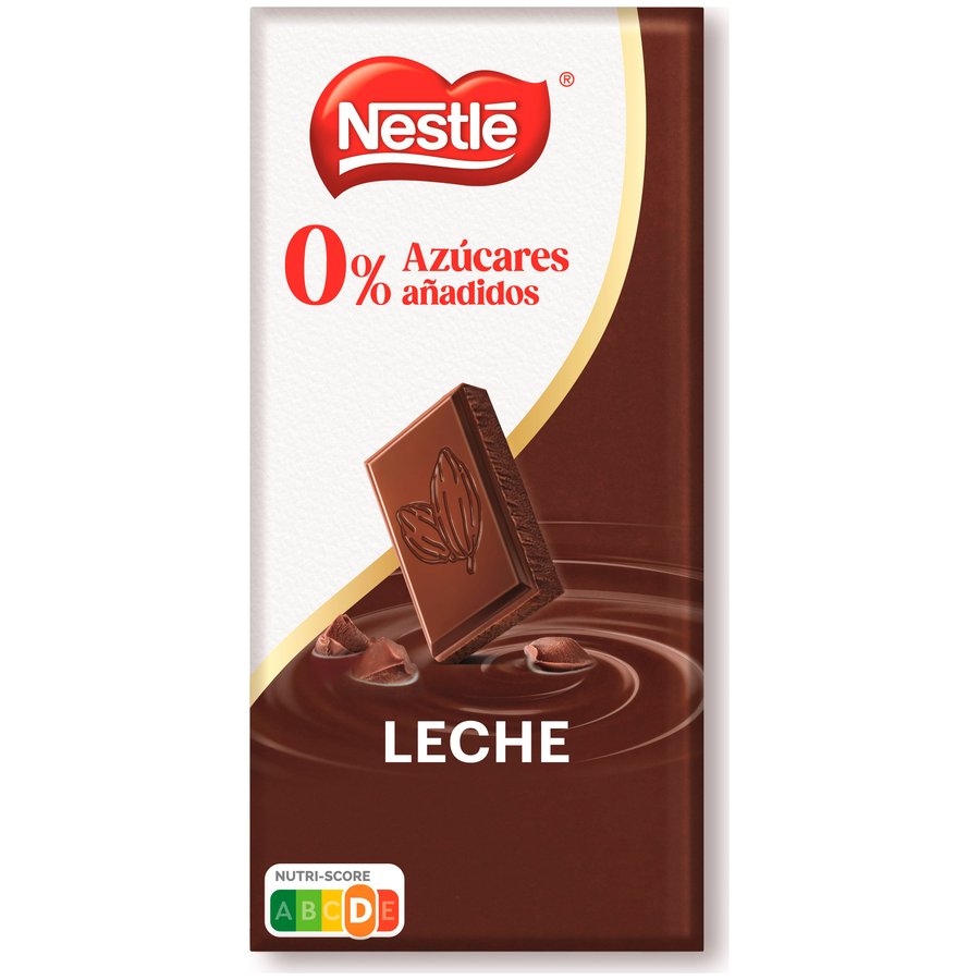 Chocolate leche NESTLE sin azúcares añadidos tableta 115 g