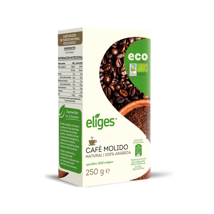 Café molido natural ecológico ECO ELIGES paquete 250 g