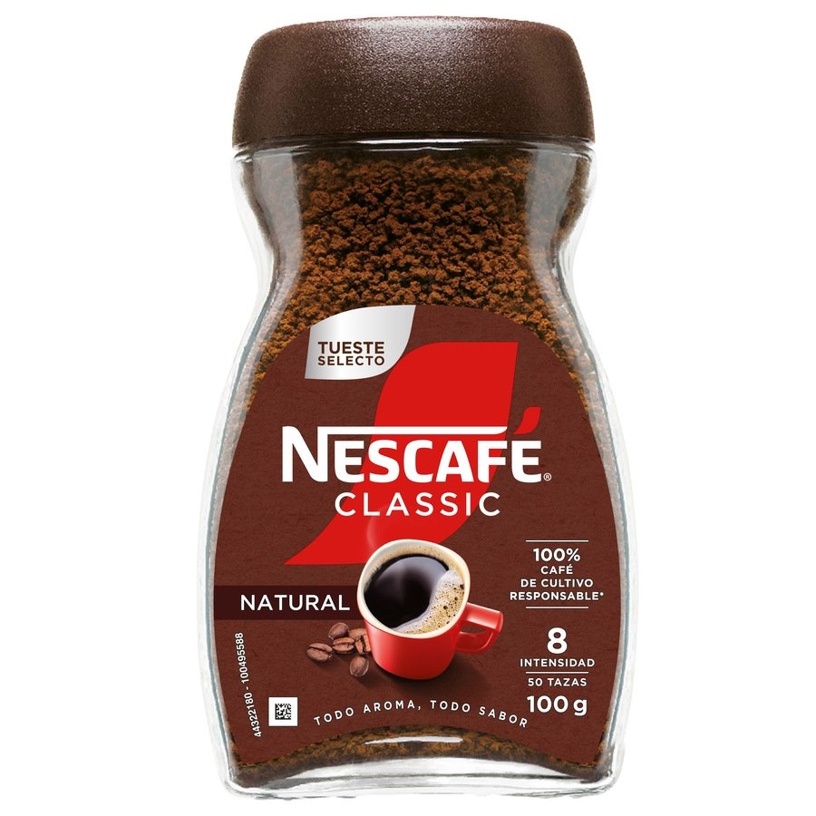 Café soluble NESCAFE Classic natural frasco 100 g