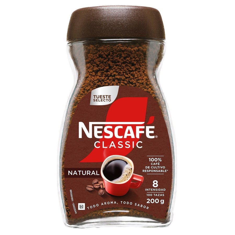 Café soluble NESCAFE Classic natural frasco 200 g