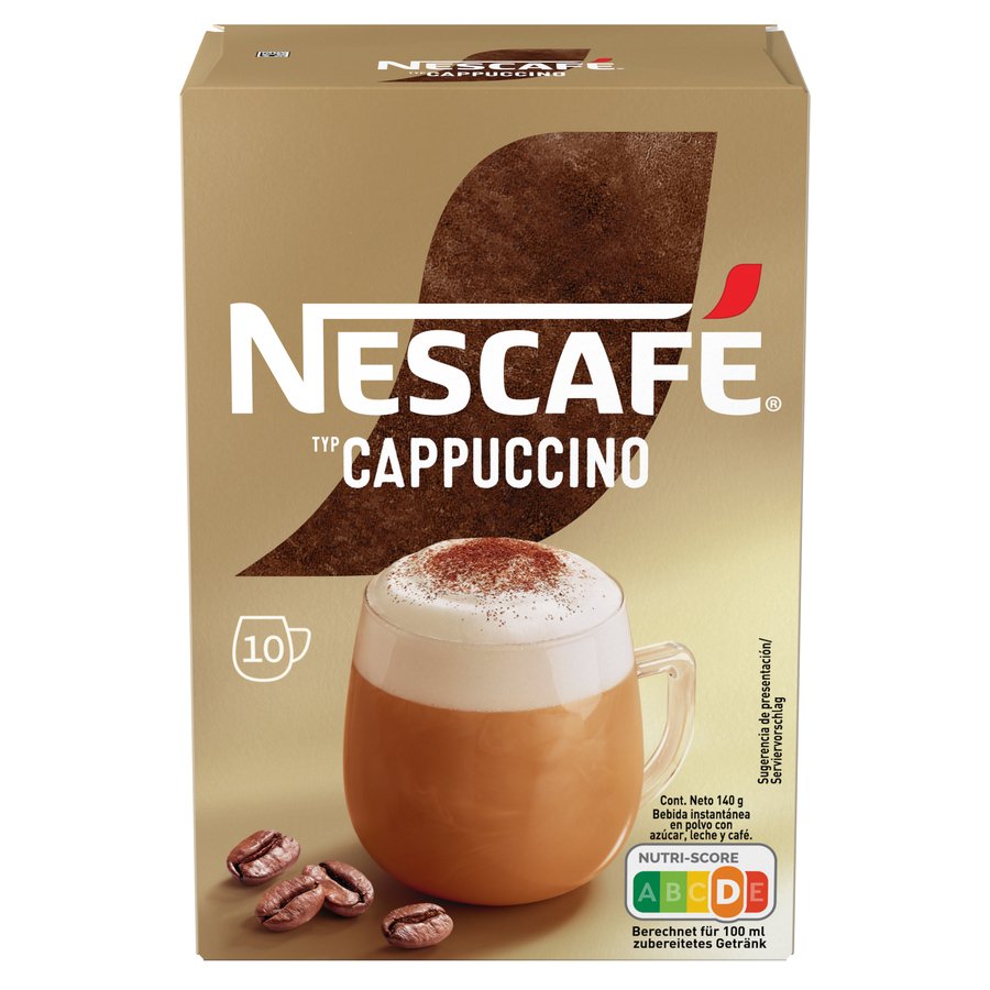 Café soluble NESCAFE cappuccino natural estuche 10x14 g