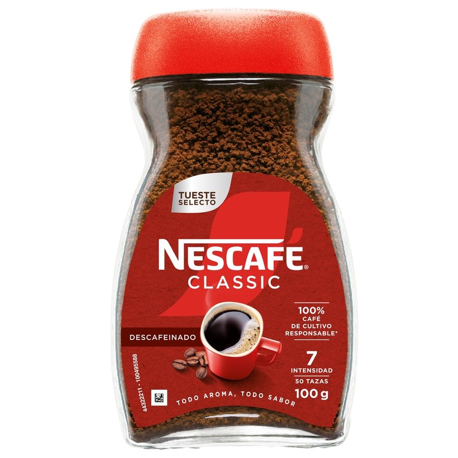 Café soluble NESCAFE descafeinado frasco 100 g