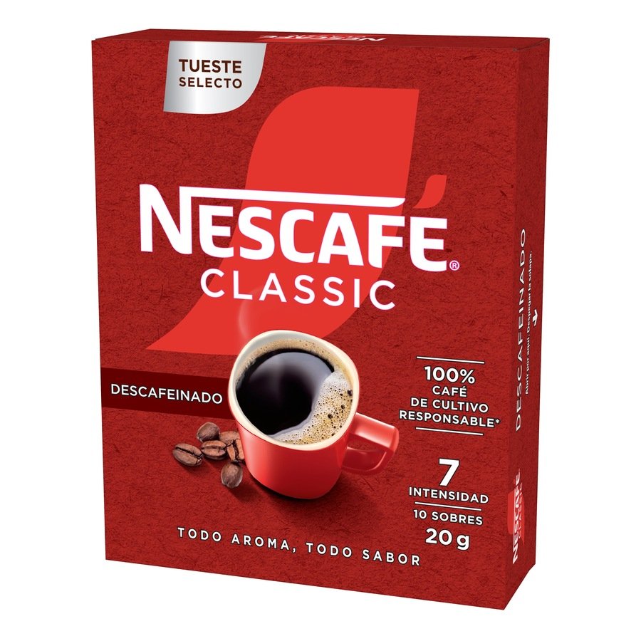 Café soluble NESCAFE descafeinado estuche 10 sobresx2 g