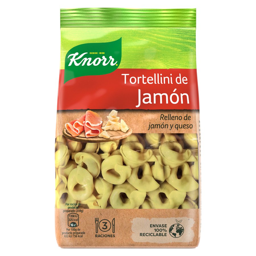 Tortellini KNORR jamón sobre 250 g