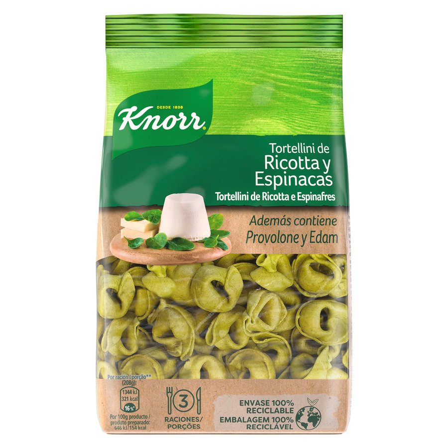 Tortellini ricota y espinacas KNORR sobre 250 g