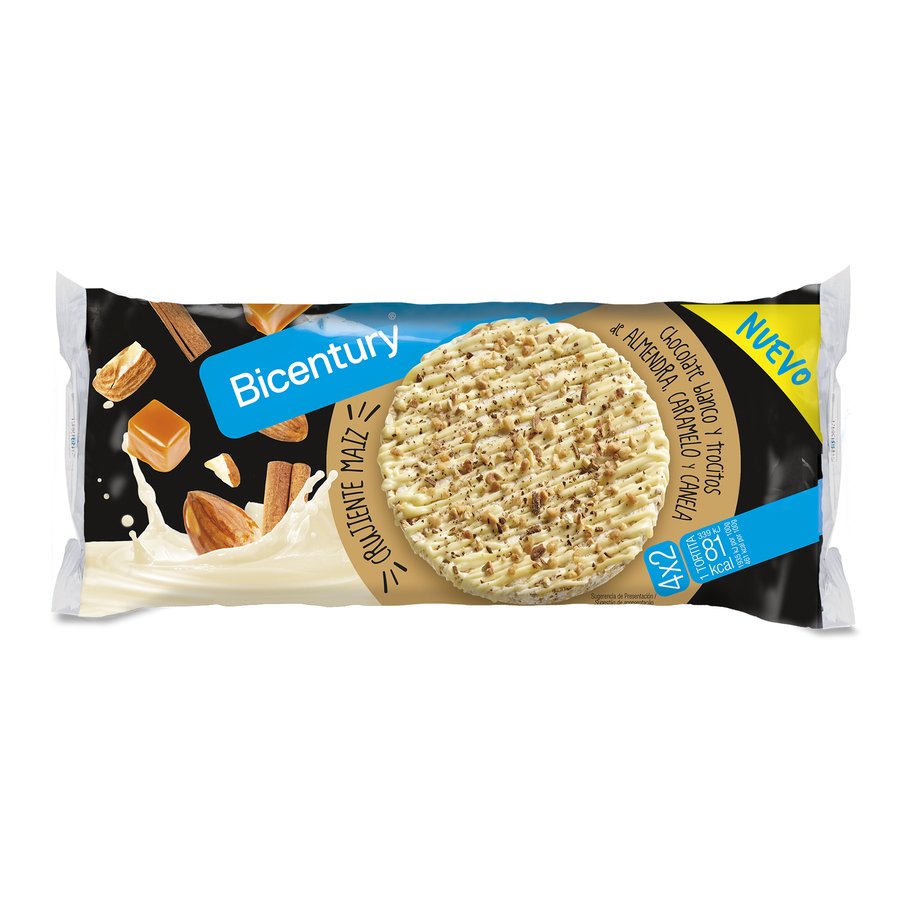 Tortitas arroz chocolate blanco almendra caramelo 4x2 140 g