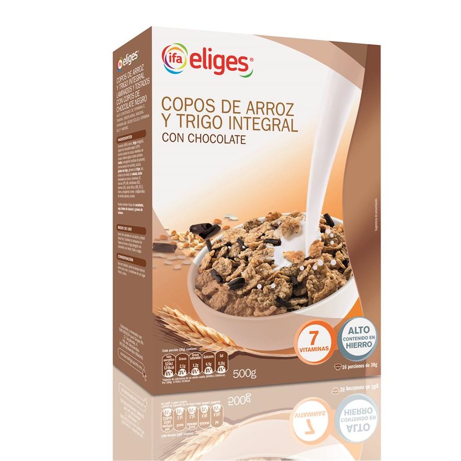 Cereales IFA ELIGES arroz y trigo integral con chocolate 500 g