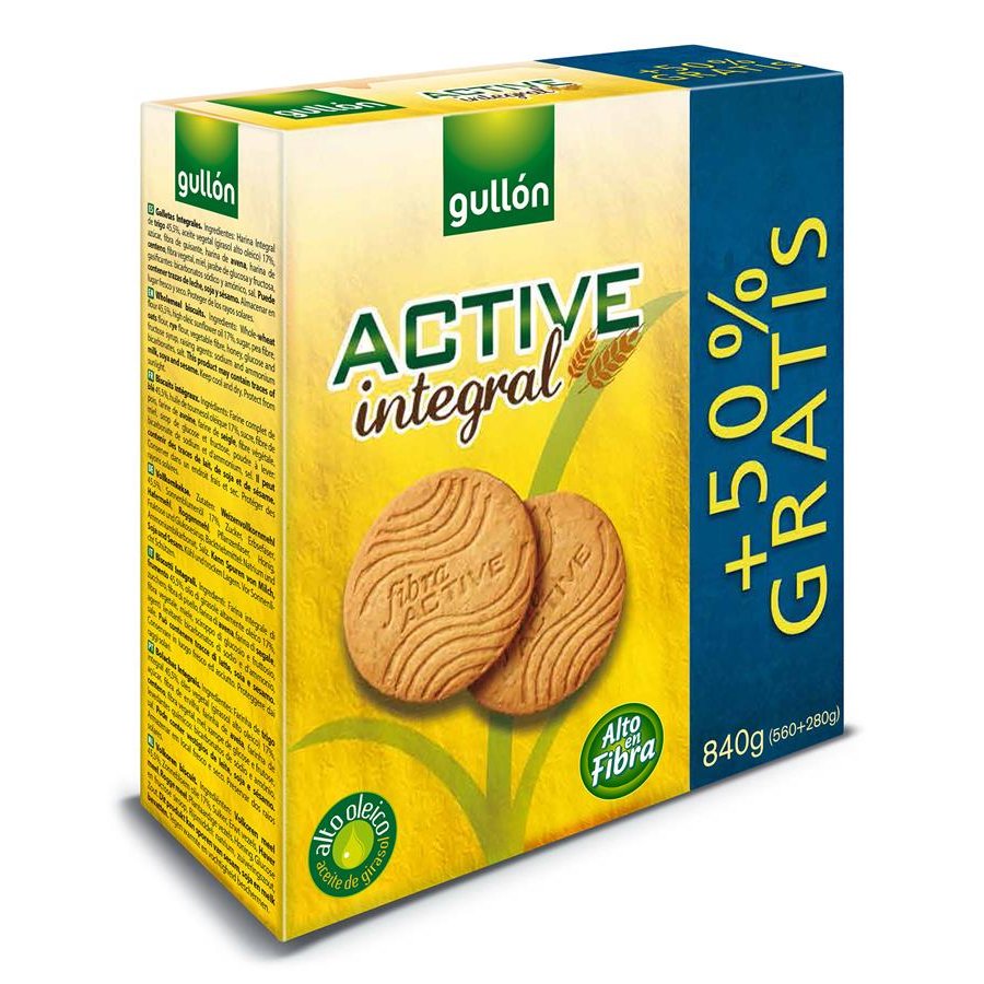 Galletas GULLON active integral con fibra 560 g