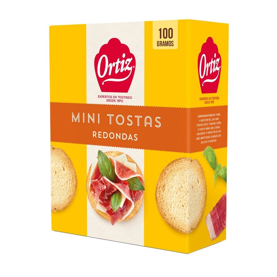 Mini tostas redondas ORTIZ caja 100 g