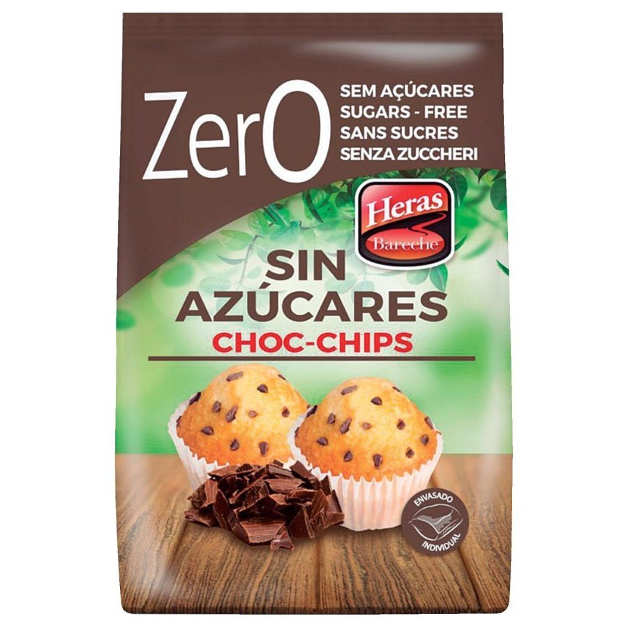 Magdalena sin azúcar choc chip HERAS 245 g