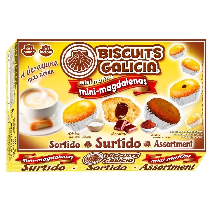 Surtido mini magdalenas BISCUITS GALICIA caja 285 g