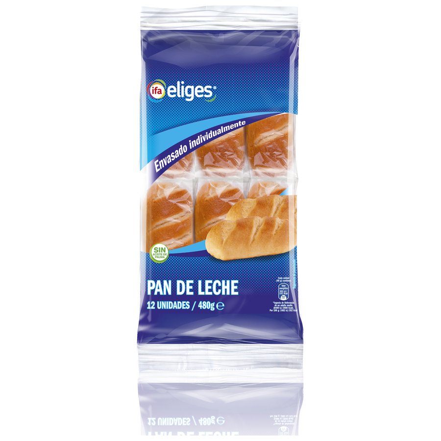 Pan de leche IFA ELIGES bolsa 12 unidades  480 g (envase individual)