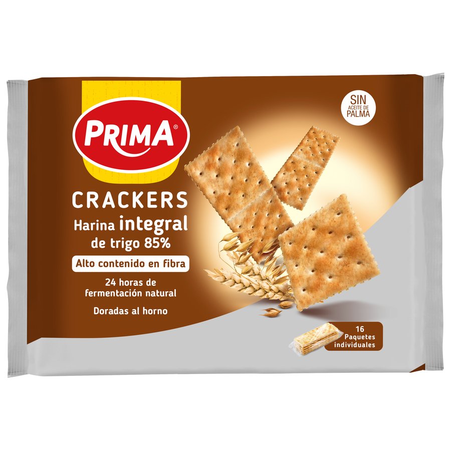 Crackers PRIMA 100% integral paquete 500 g