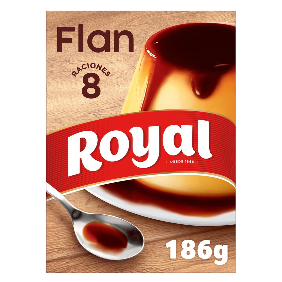 Flan ROYAL con azúcar y caramelo estuche 186 g