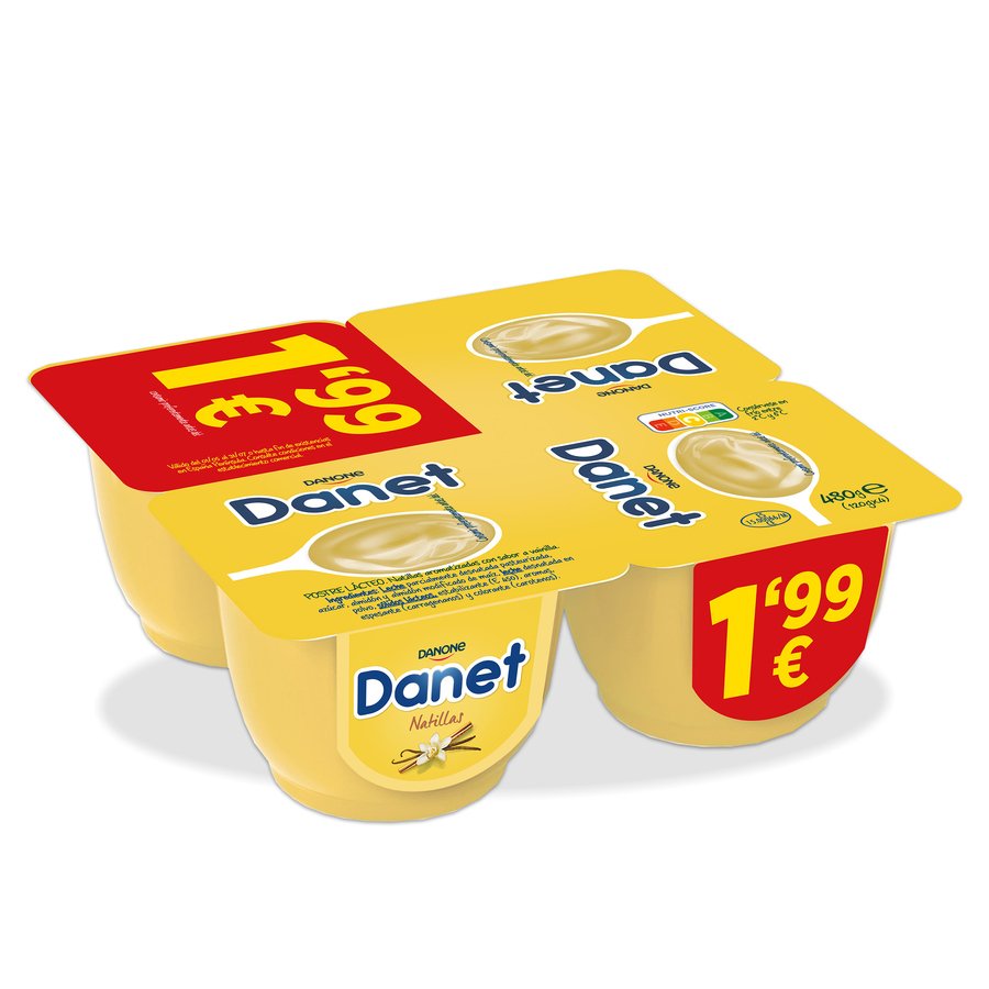 DANET DANONE sabor vainilla pack 4X120 g