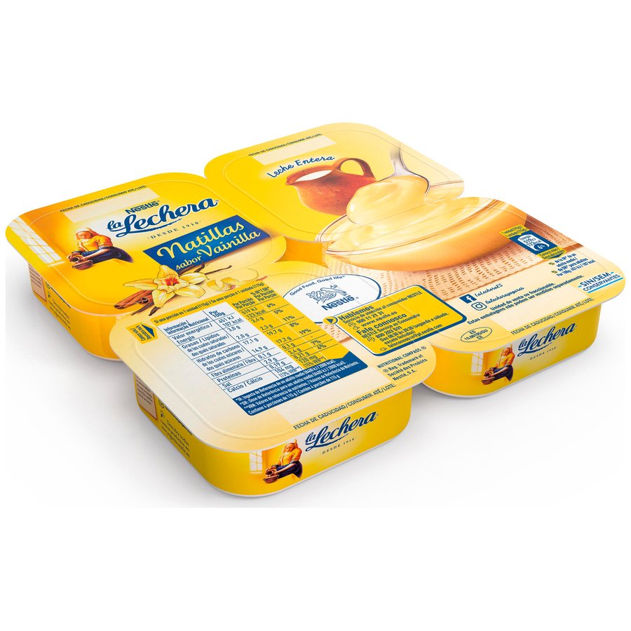 Natillas vainilla LA LECHERA pack 4x115 g