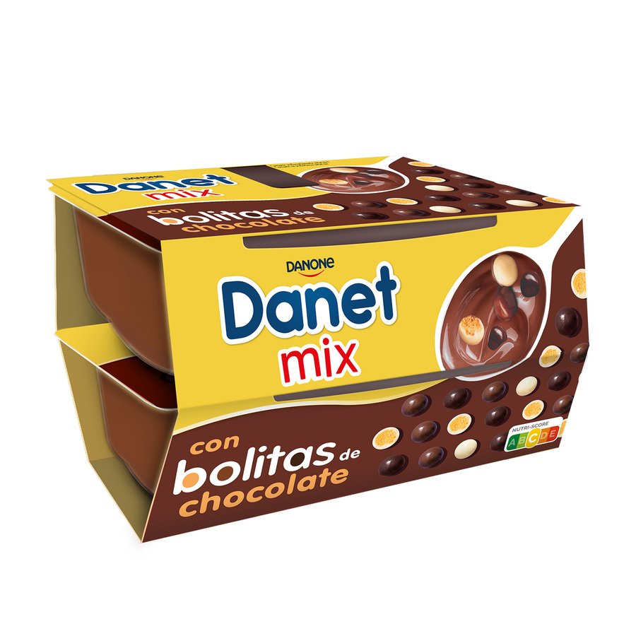 DANET DANONE Mix con bolitas de chocolate pack 2x117 g