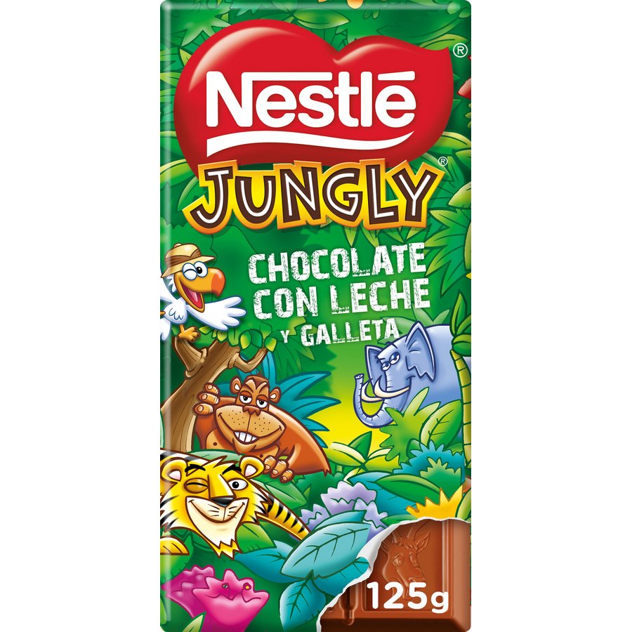 Chocolate con galleta NESTLE Jungly tableta 125 g