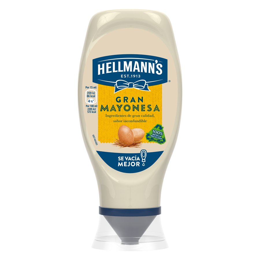 Mayonesa HELLMANN'S bocabajo 430  ml