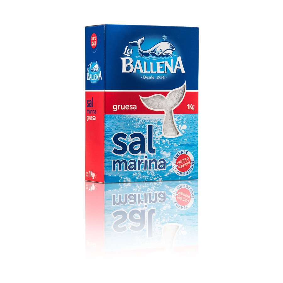 Sal marina gruesa LA BALLENA caja 1 kg