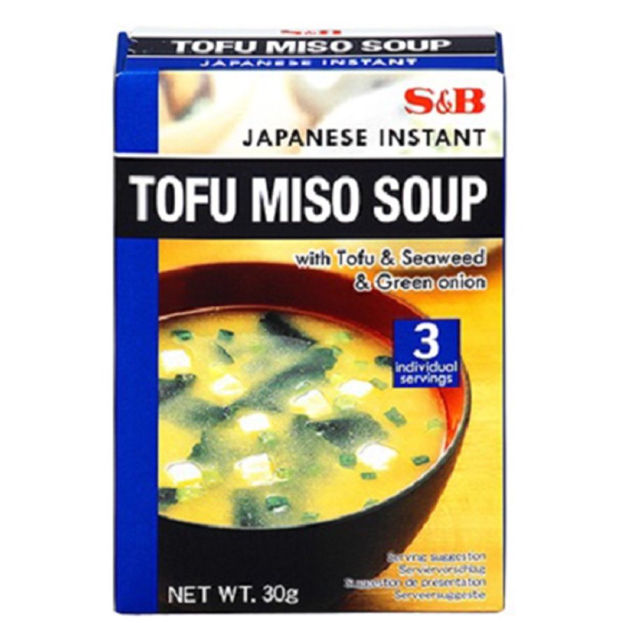 Sopa instantánea S&B miso con tofu pack 3 sobres x 30 g